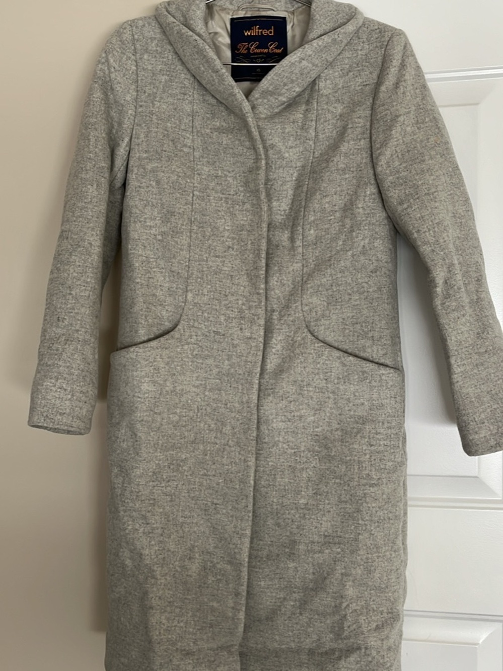 Wilfred Light Gray Wool-Blend Cocoon Coat